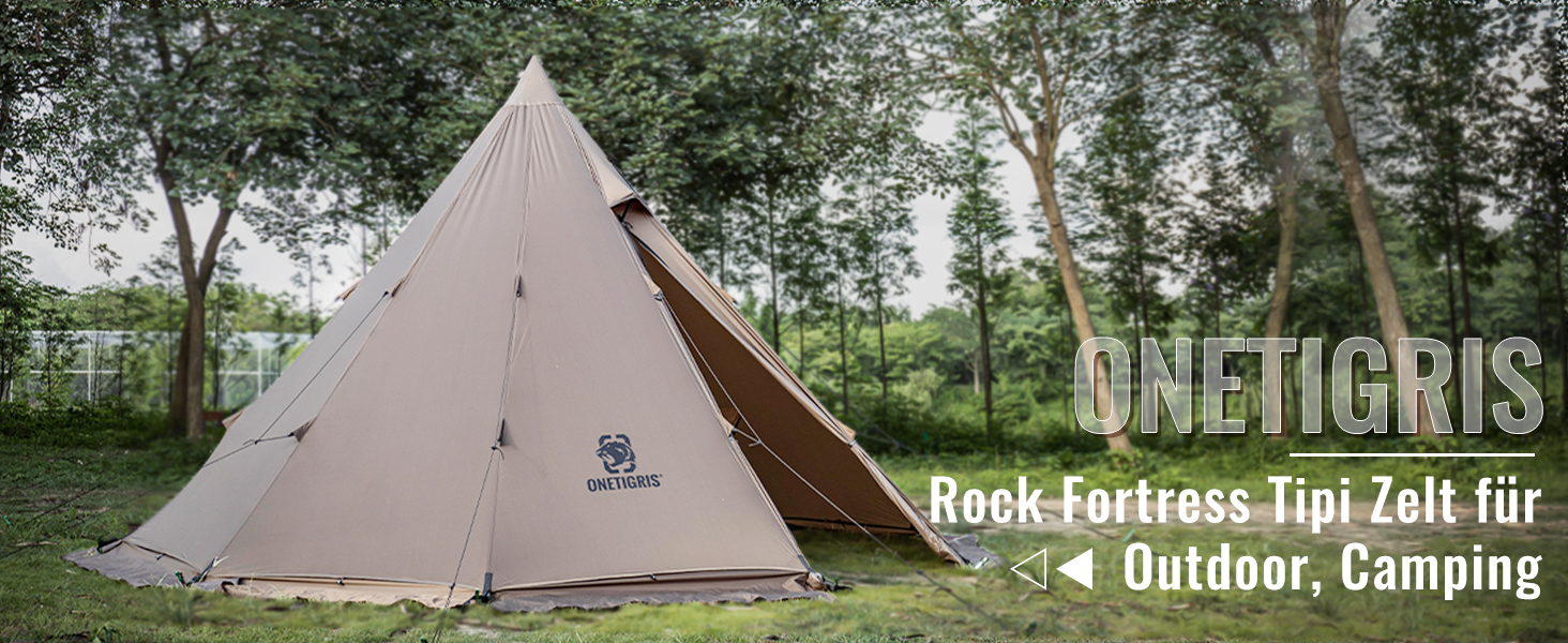 OneTigris Rock Fortress 2-3 Personen Halbkuppel Mesh Innenzelt mit 4000mm Zelt Wannenboden für Camping Wandern für 4-6 Personen Pyramidenzelt Sport & Freizeit