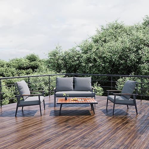 Miniatura 9 de BOSSIMA Cojines cómodos para muebles de patio, cojines de asiento profundo, cojines de asiento para interiores y exteriores (flor blanca)