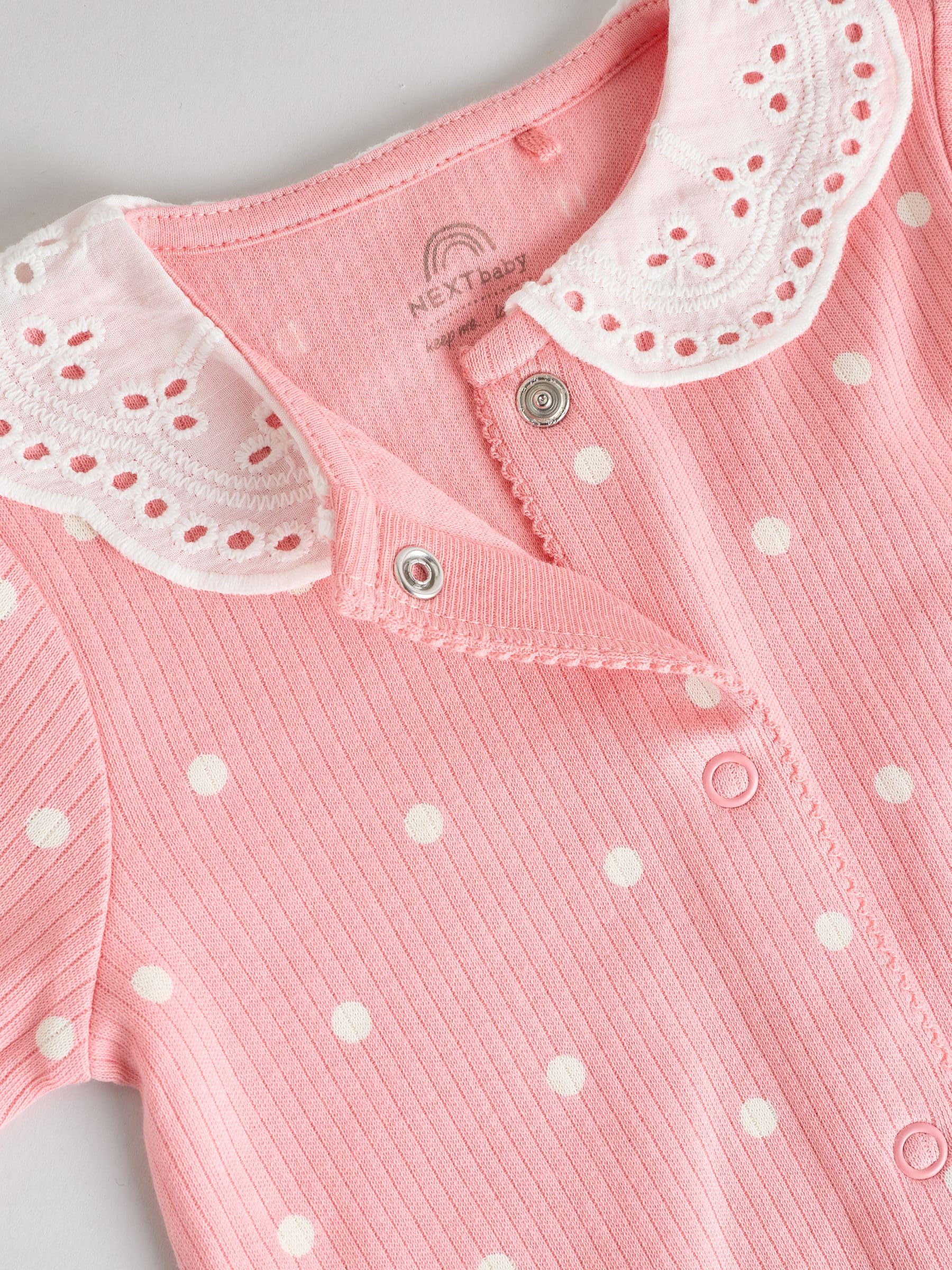 NEXT Bébé Fille Dors-Bien bébé avec col 100% Coton, Lot de 3