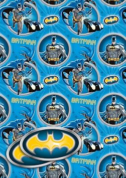 Batman Gift Wrapping Paper 2 Sheets 2 Labels Birthday Superhero Wrapping Paper