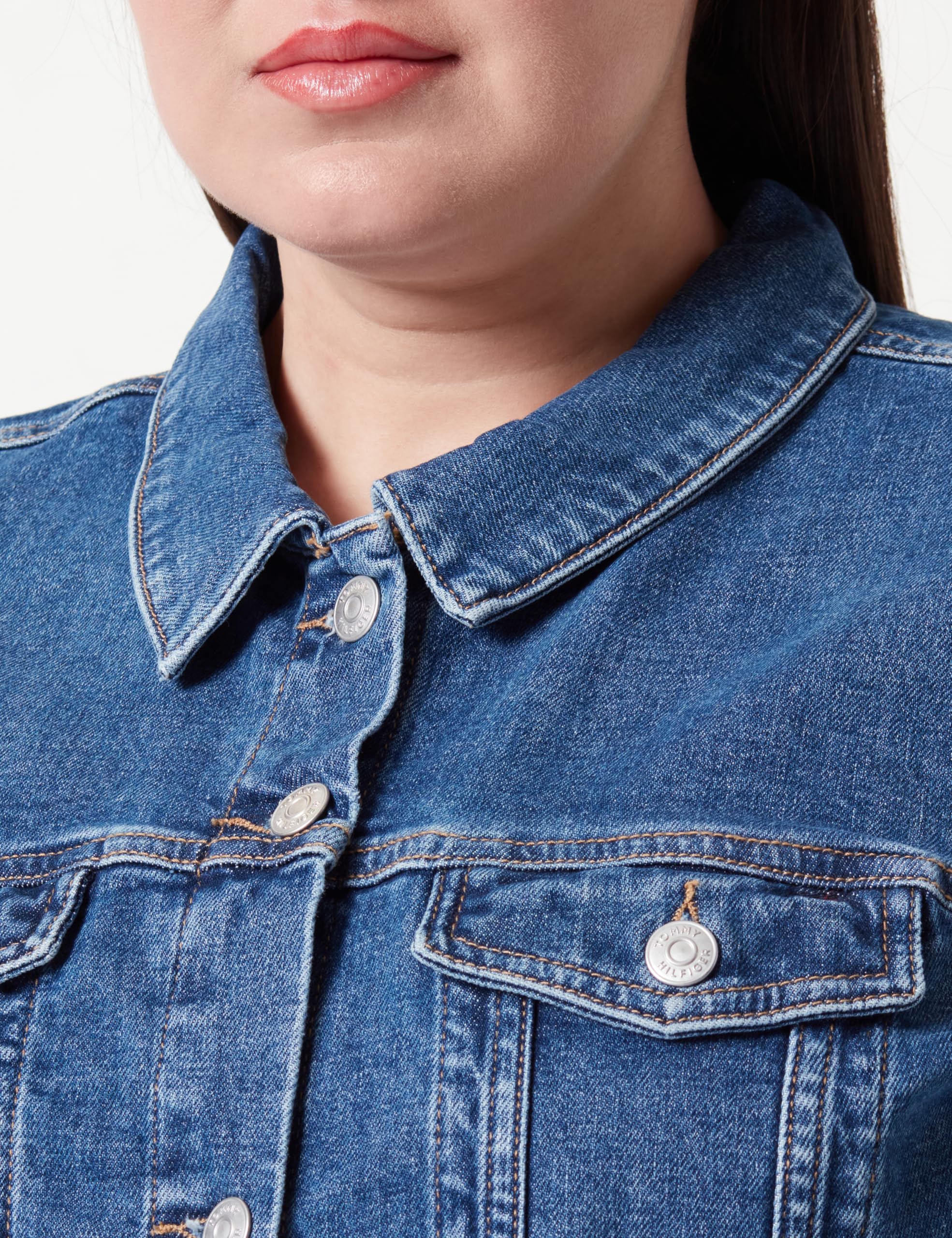 Tommy Hilfiger Giacca in Jeans Donna Denim Slim Jacket Elasticizzata