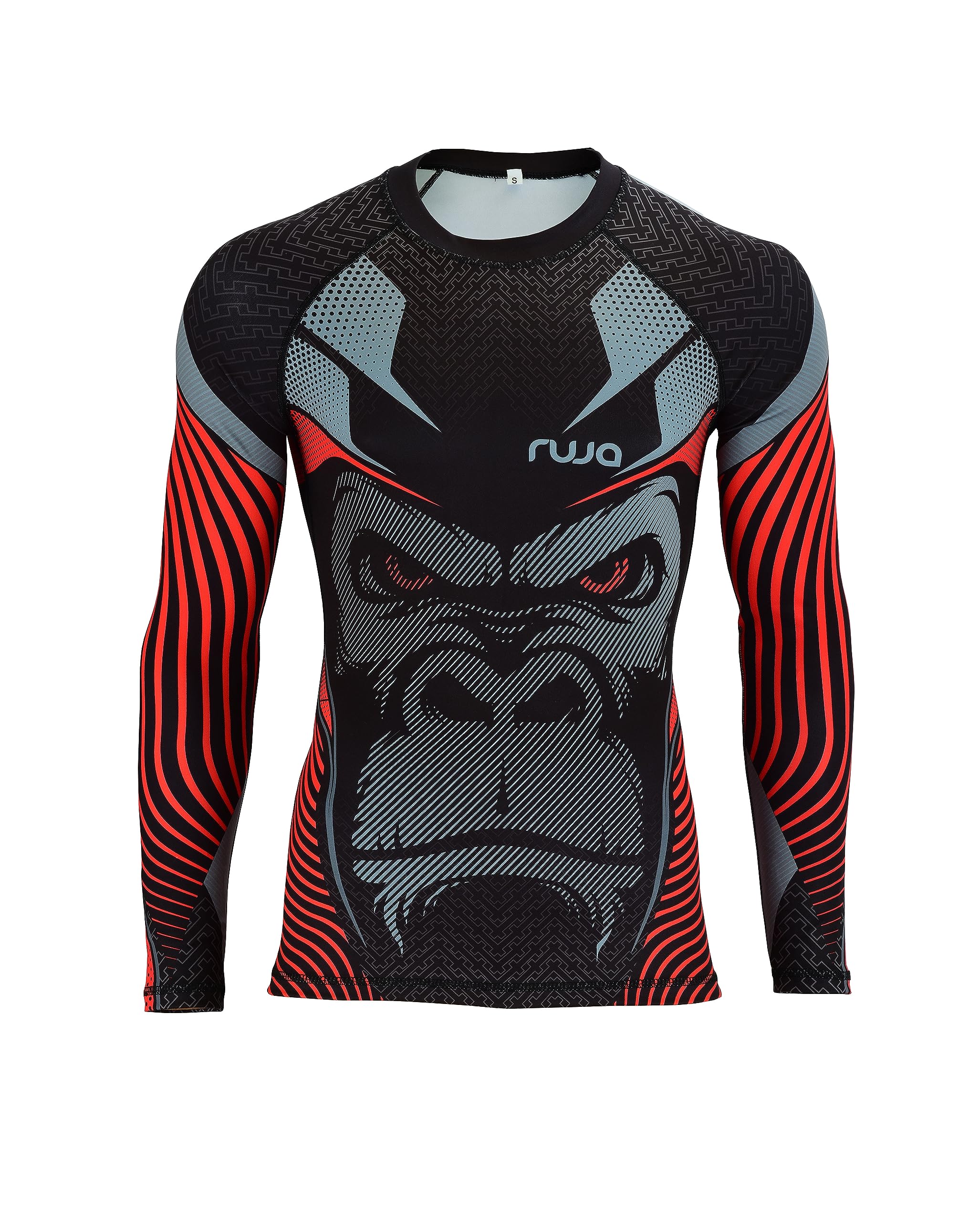 RUJAGorilla MMA Rash Guard Mens Compression Shirt Long Sleeve Rashguard BJJ Jiu Jitsu