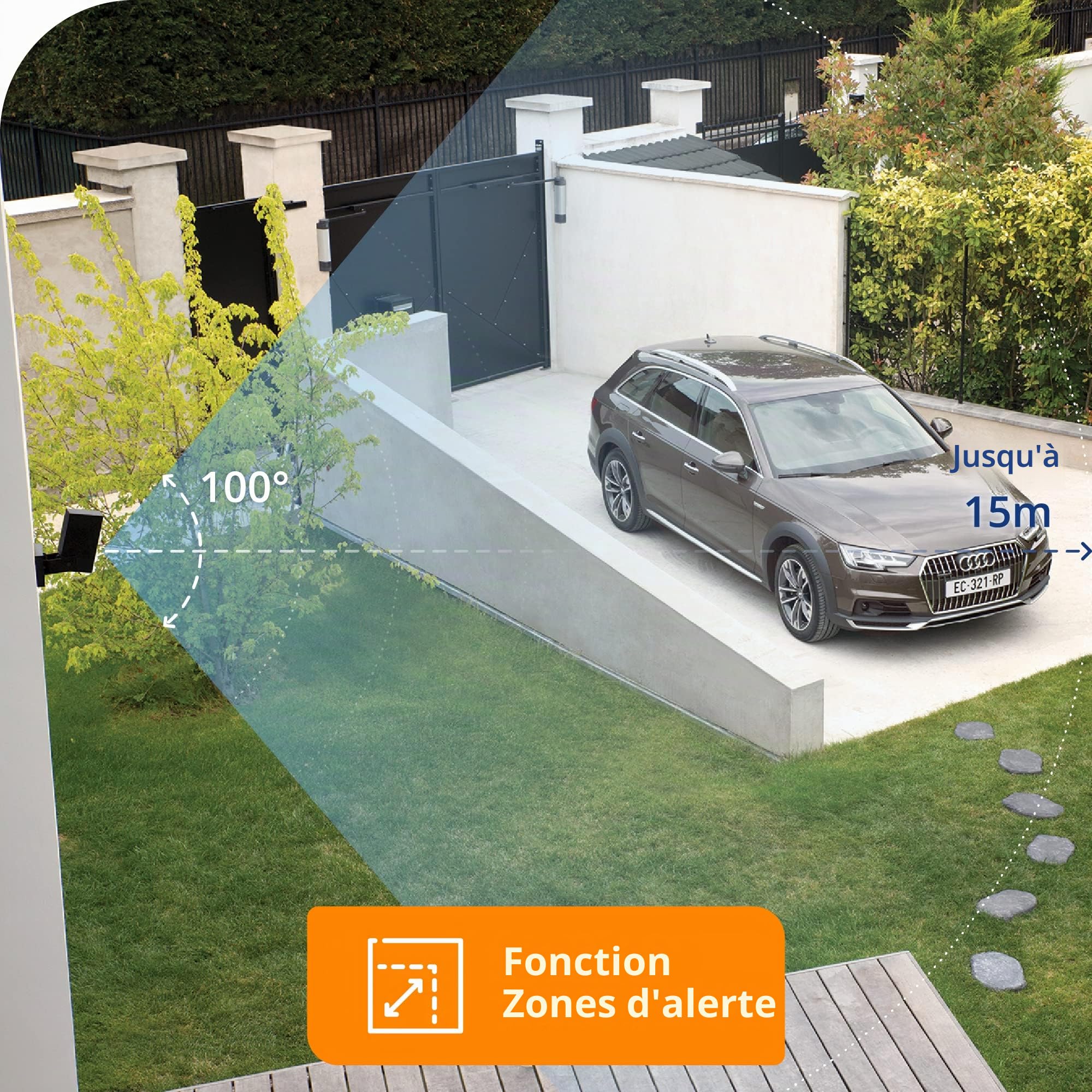 Netatmo Presence Outdoor Caméra de sécurité extérieure avec détection Personnes, Voiture et Animaux, Noir Intense 1080p NOC01-EU