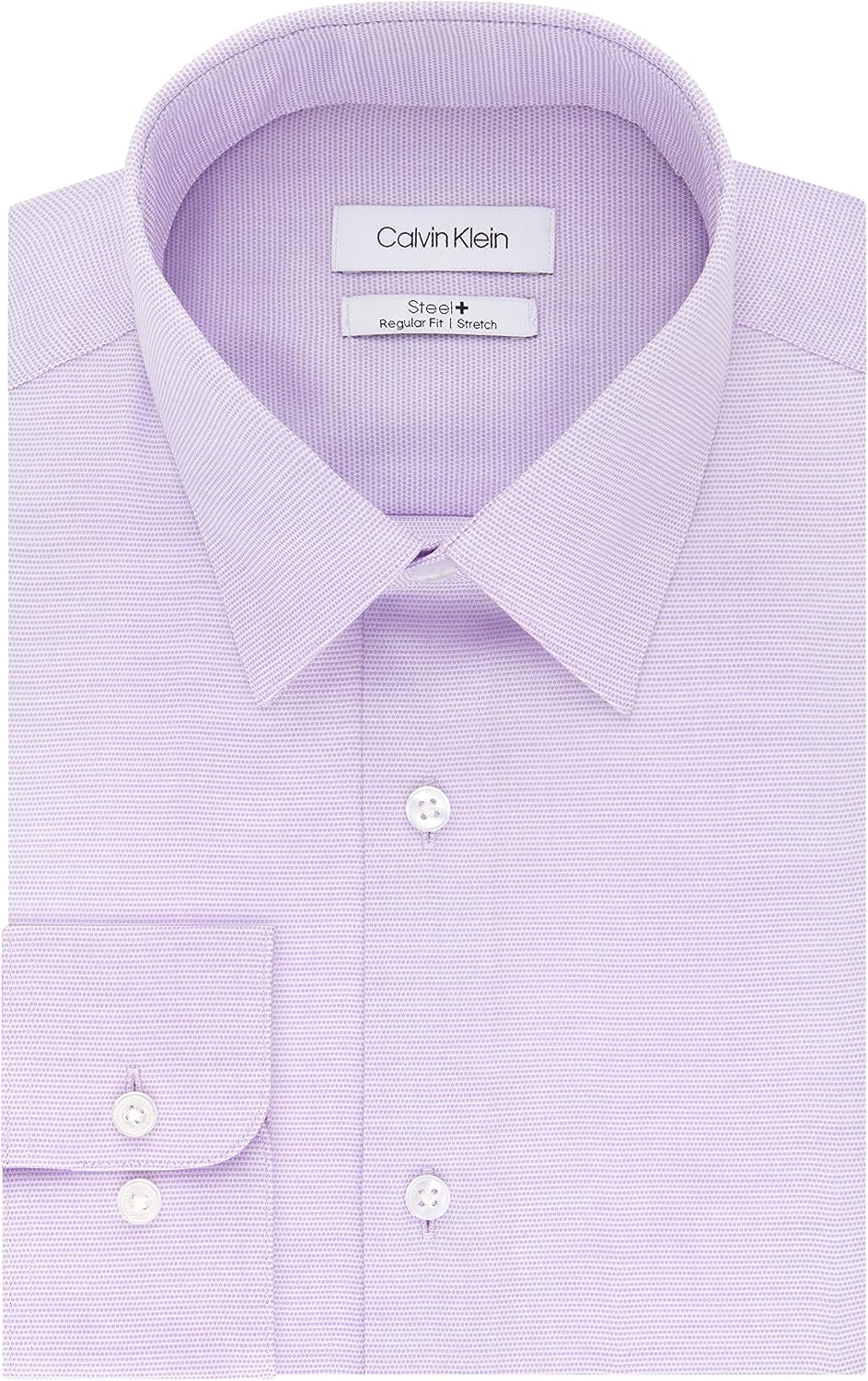 Calvin Klein Mens Dress Shirt Regular Fit Non Iron Stretch Solid