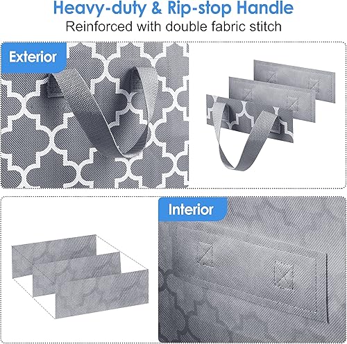 Miniatura 3 de WISELIFE Bolsas de almacenamiento de 100 litros, paquete de 4 contenedores grandes de organización y almacenamiento para ropa de cama, edredones,