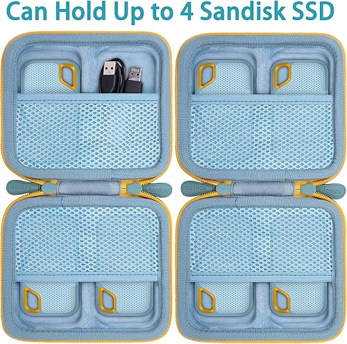 Miniatura 7 de Aenllosi Funda de viaje rígida de repuesto para SanDisk Extreme PRO SDSSDE81SDSSDE80  Extreme SDSSDE61 portátil 500GB124 TB SSD (azul cielo, solo