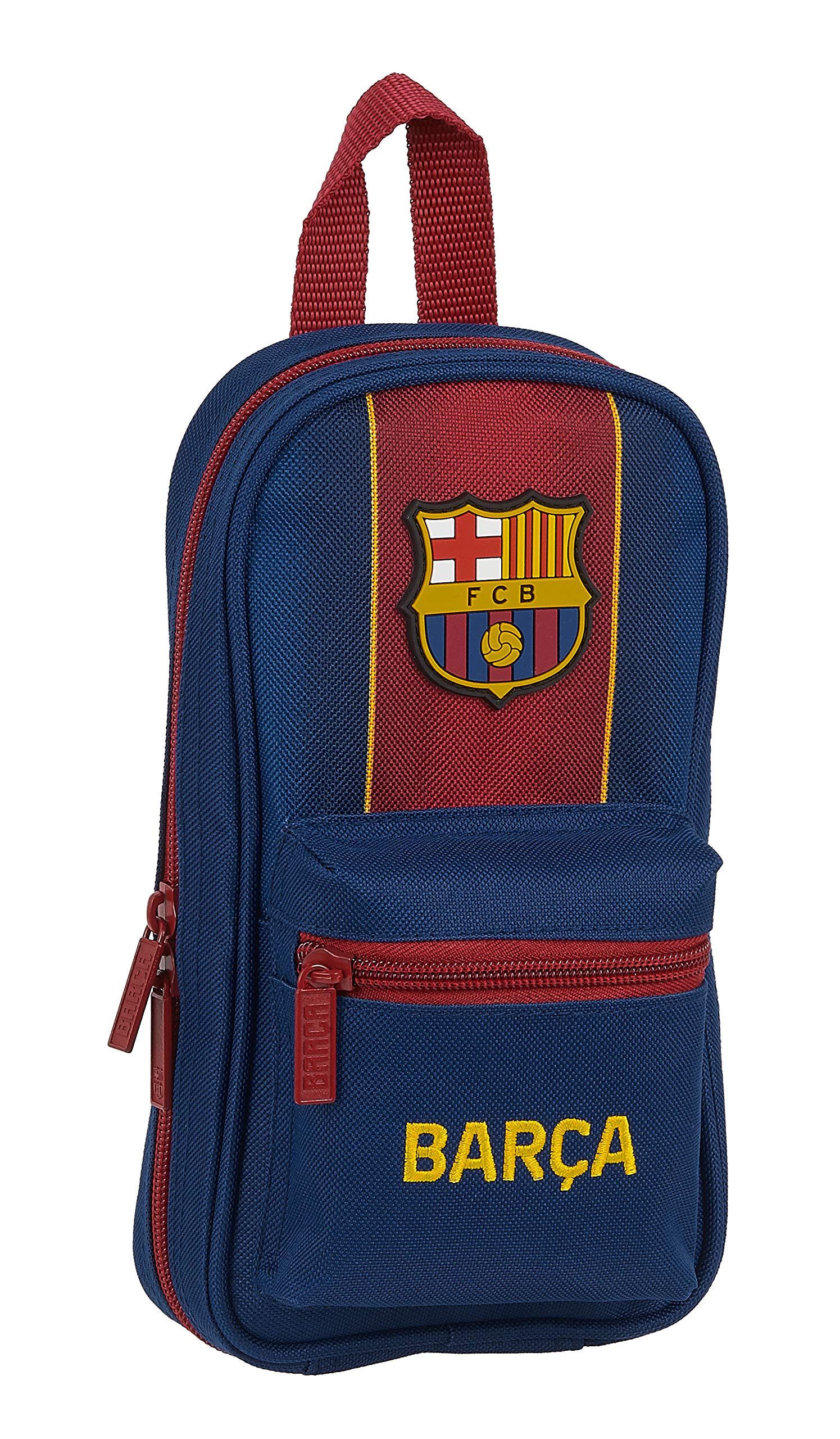 safta FC Barcelona 1st Home Shoulder Bag with Exterior Pocket, Navy Blue/Garnet, M, Pencil Case Backpack