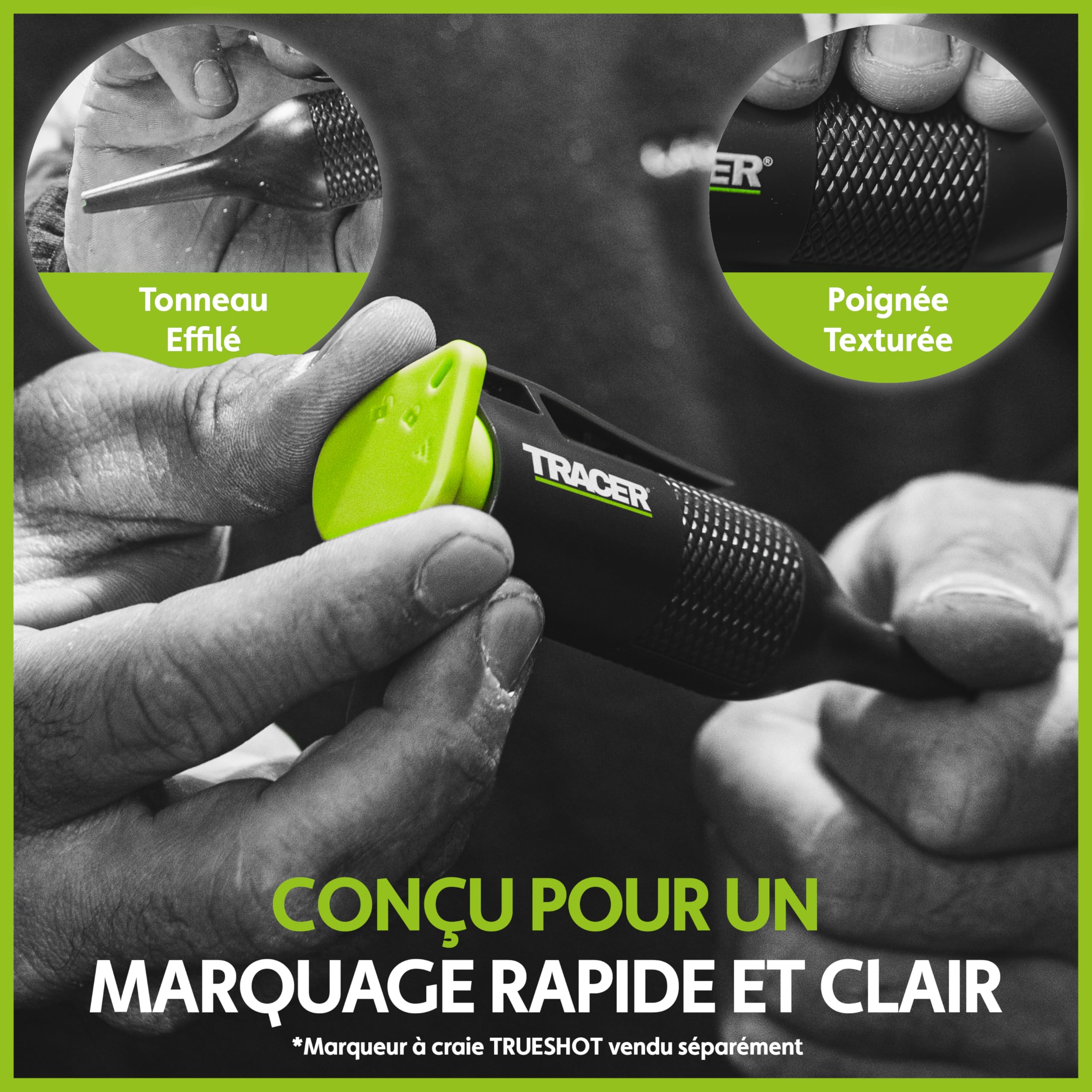 TRACER Carpenters Square Outil de marquage de menuiserie 300 mm Essayez l'équerre avec 2 jeux de lignes d'angle