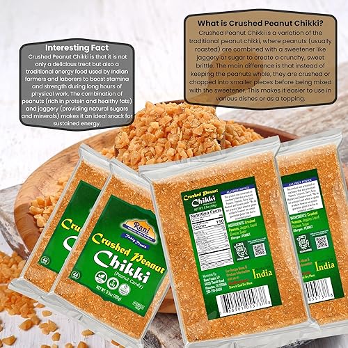 Miniatura 4 de Rani - Chikki de maní triturado (caramelo quebradizo) 3.53 oz (3.5 onzas) x paquete de 2  Todo natural  Vegano  Sin colores  Apto para gluten