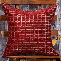 Vista 10 de Juego de 2 almohadas doradas de 18 x 18 pulgadas, almohadas decorativas para sofá, fundas de almohada bordadas, fundas de almohada doradas mostaza