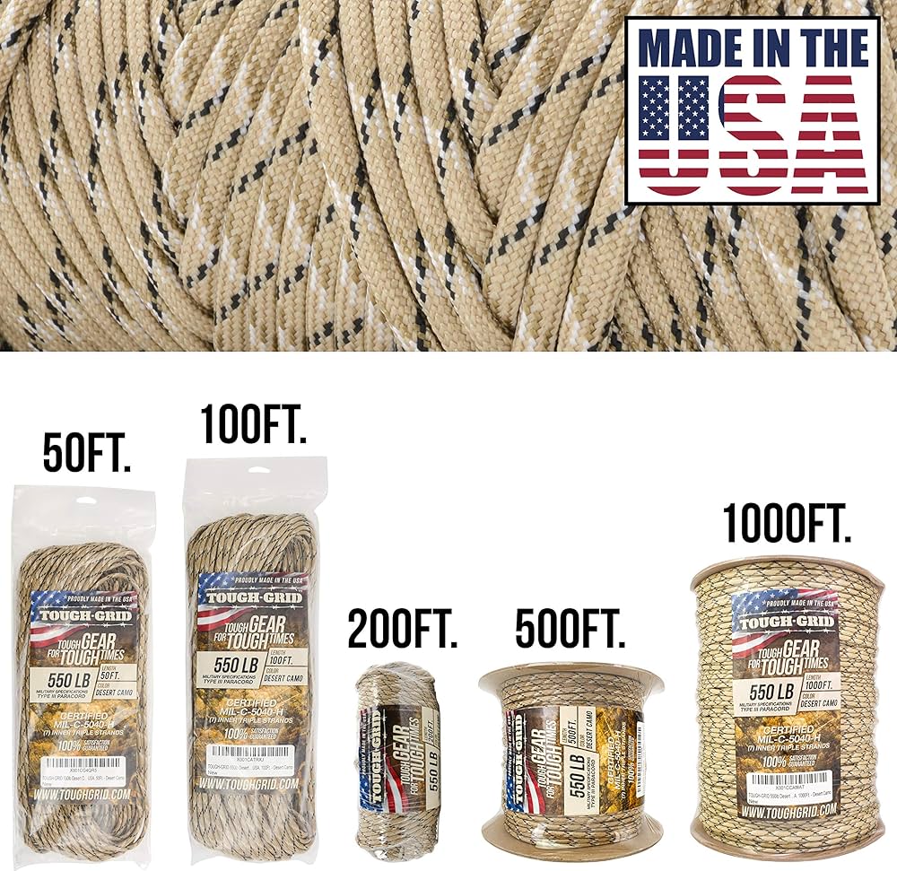 Amazon | TOUGH-GRID 550ポンドのパラコード／パラシュート用