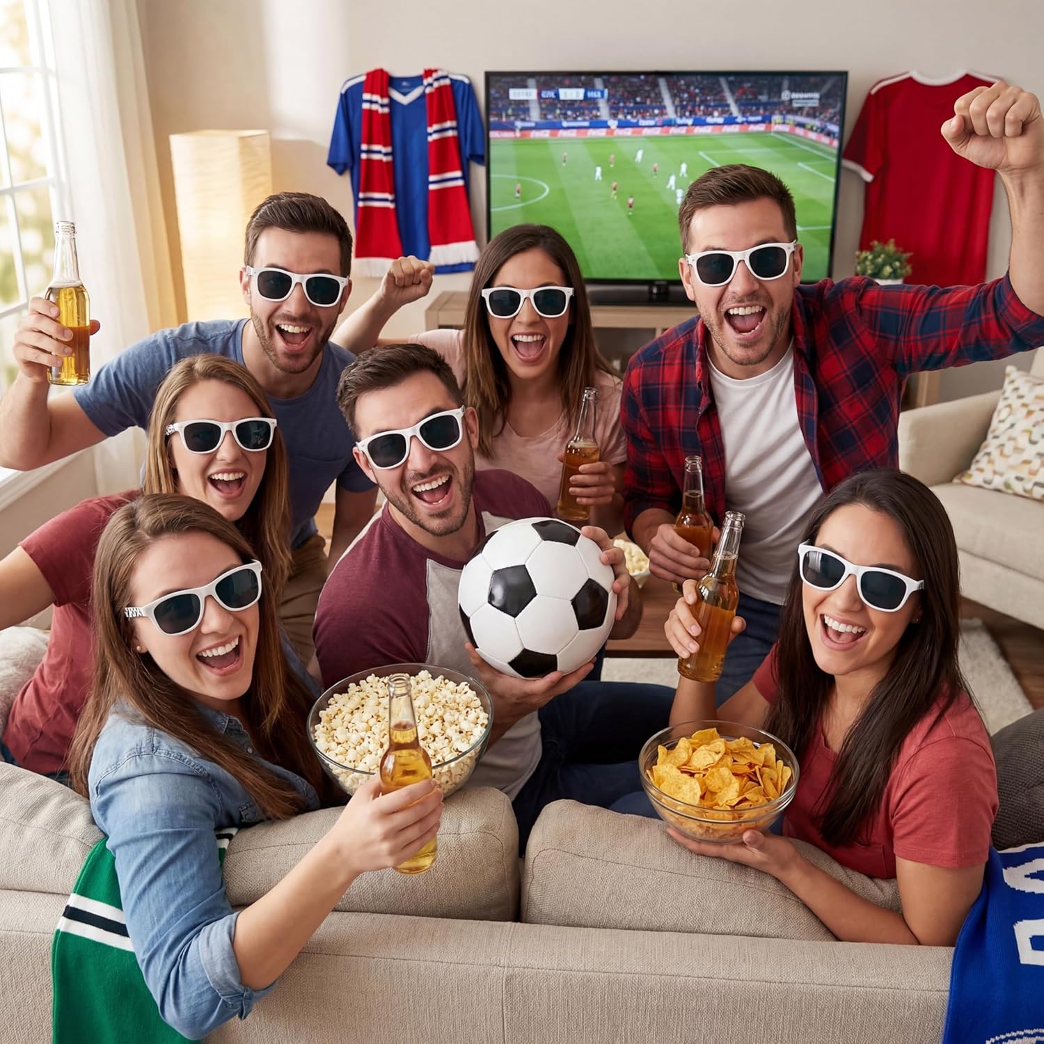 luck sea 15Pack Soccer Sunglasses Bulk Football Party Favors Sports Glasses for Team Gifts Birthday Goodie Bag Rewards Game Day Events