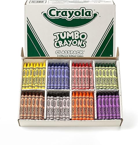 Crayola Jumbo Crayons Classpack 200 unidades crayones para niños suministros escolares a granel para profesores 8 colores
