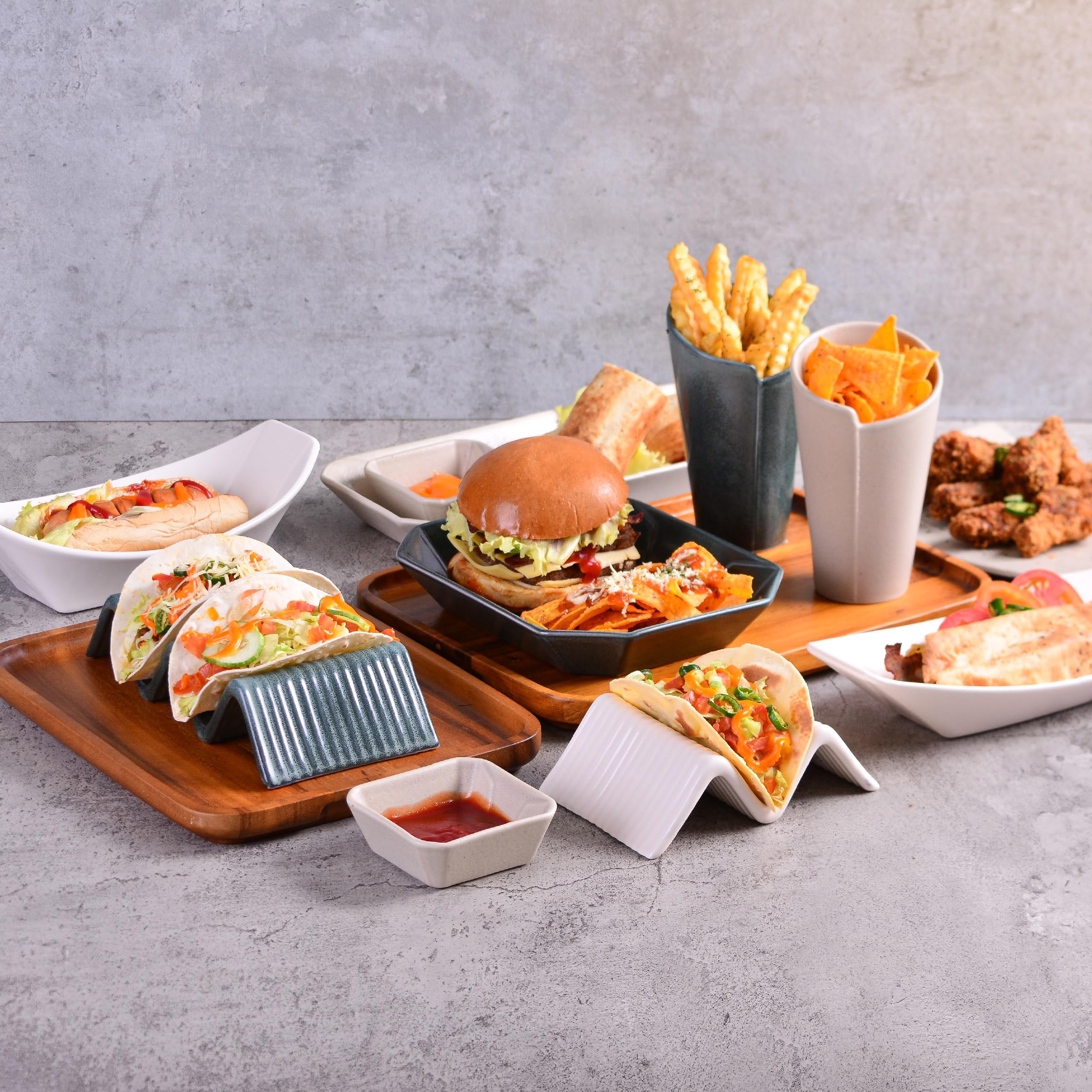 CreaTable, 33984, Serie Streat Food, Geschirrset, Streat Taco Stand 2-2 teilig