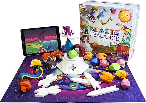 Beasts of Balance - Un juego de apilamiento familiar híbrido de mesa digital para mayores de 7 años (BOB-COR-WW-1/GEN) Plinto incluido
