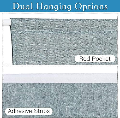 Miniatura 3 de RYB HOME Persiana de puerta francesa, rica textura de lino, para oscurecer la habitación, cortinas de ventana para puerta de vidrio, aislamiento