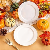 Vista 24 de I00000 60PCS Clear Gold Dessert Plates, Clear Plastic Plates with Gold Rim 7 Inch, Fancy Disposable Wedding Plate Heavy Duty for Thanksgiving