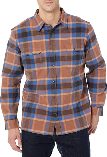 Amazon Aware Mens Regular-Fit Long-Sleeve Flannel Shirt