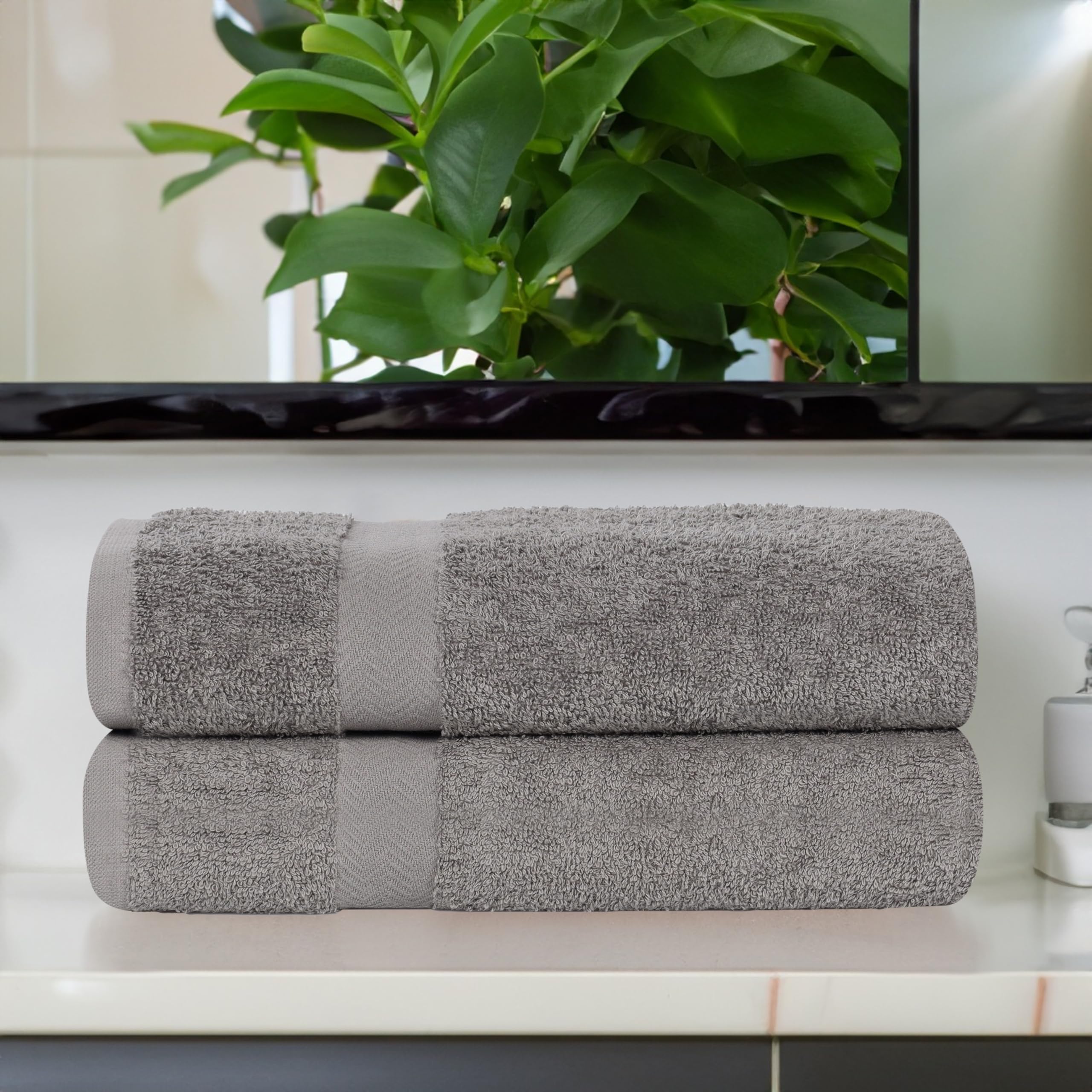 Superior Franklin, Set di asciugamani da bagno in cotone, confezione da 2 asciugamani oversize di peso medio per bagno, doccia, spa, piscina, resort, asciugatura rapida, elementi essenziali per la