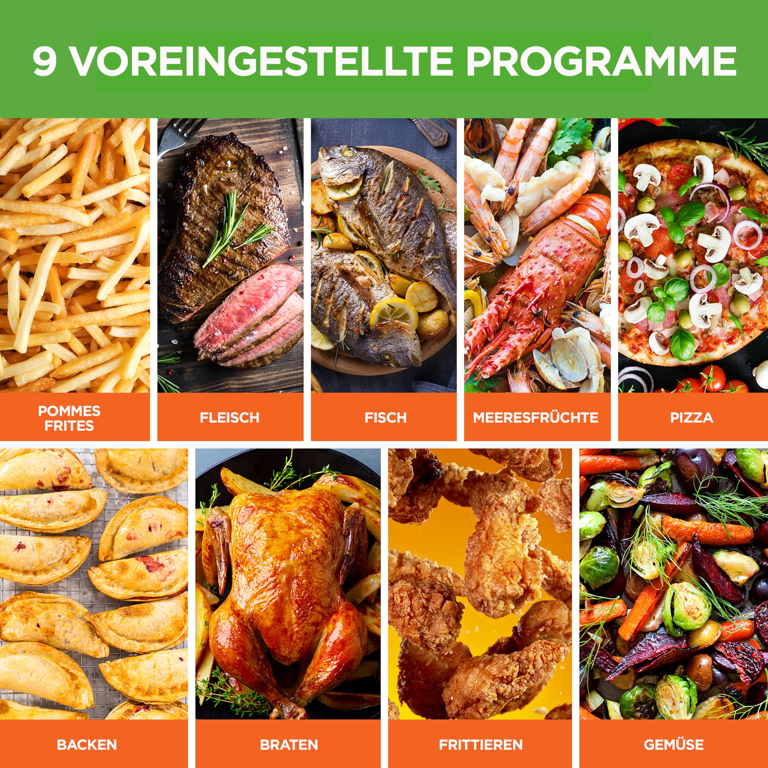 NutriChef Heißluftfritteuse XL Doppelkammer Airfryer ohne Öl – 2 Körbe 8.3L – Bild 6