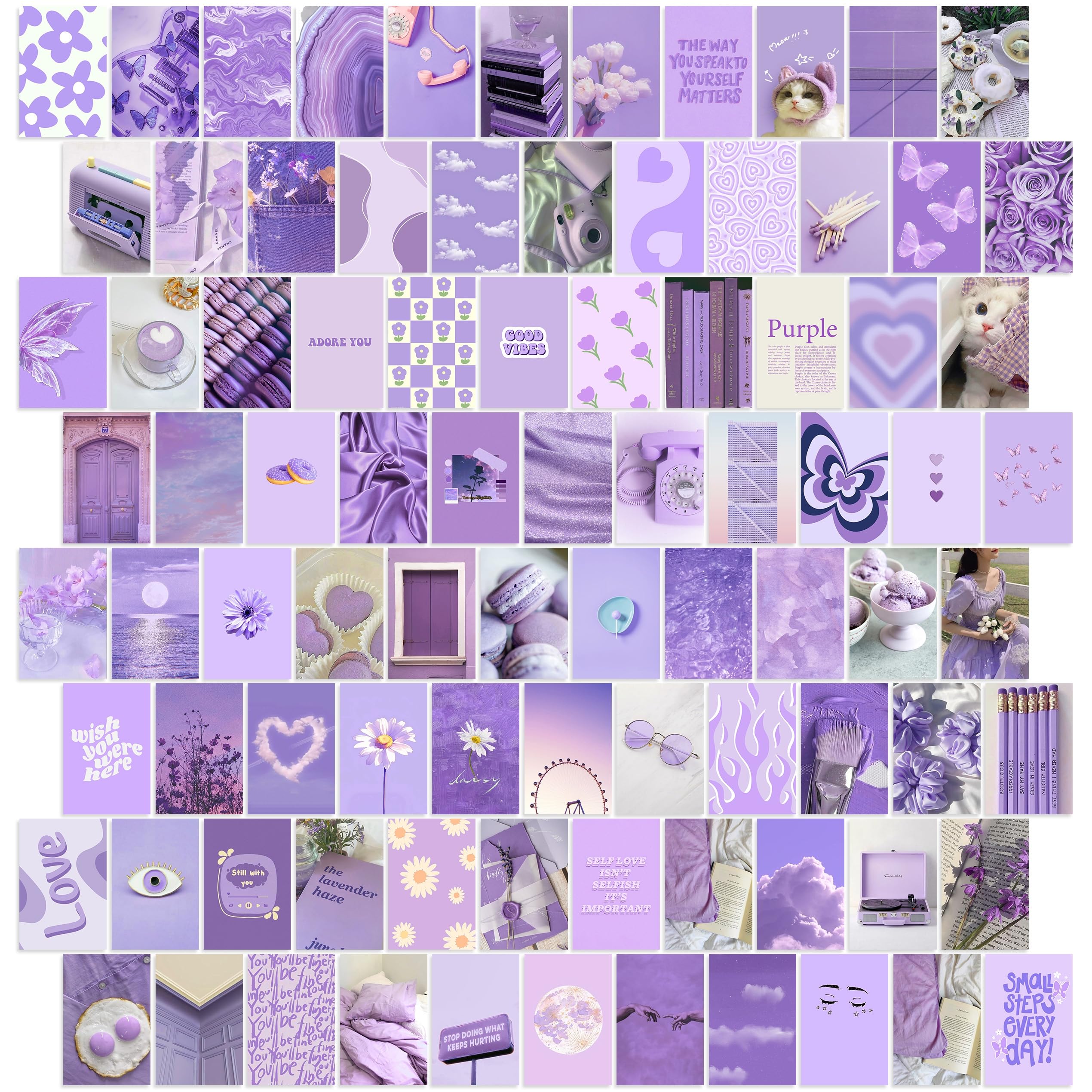 Kit de collage mural esthétique violet cadeau idéal pour chambre