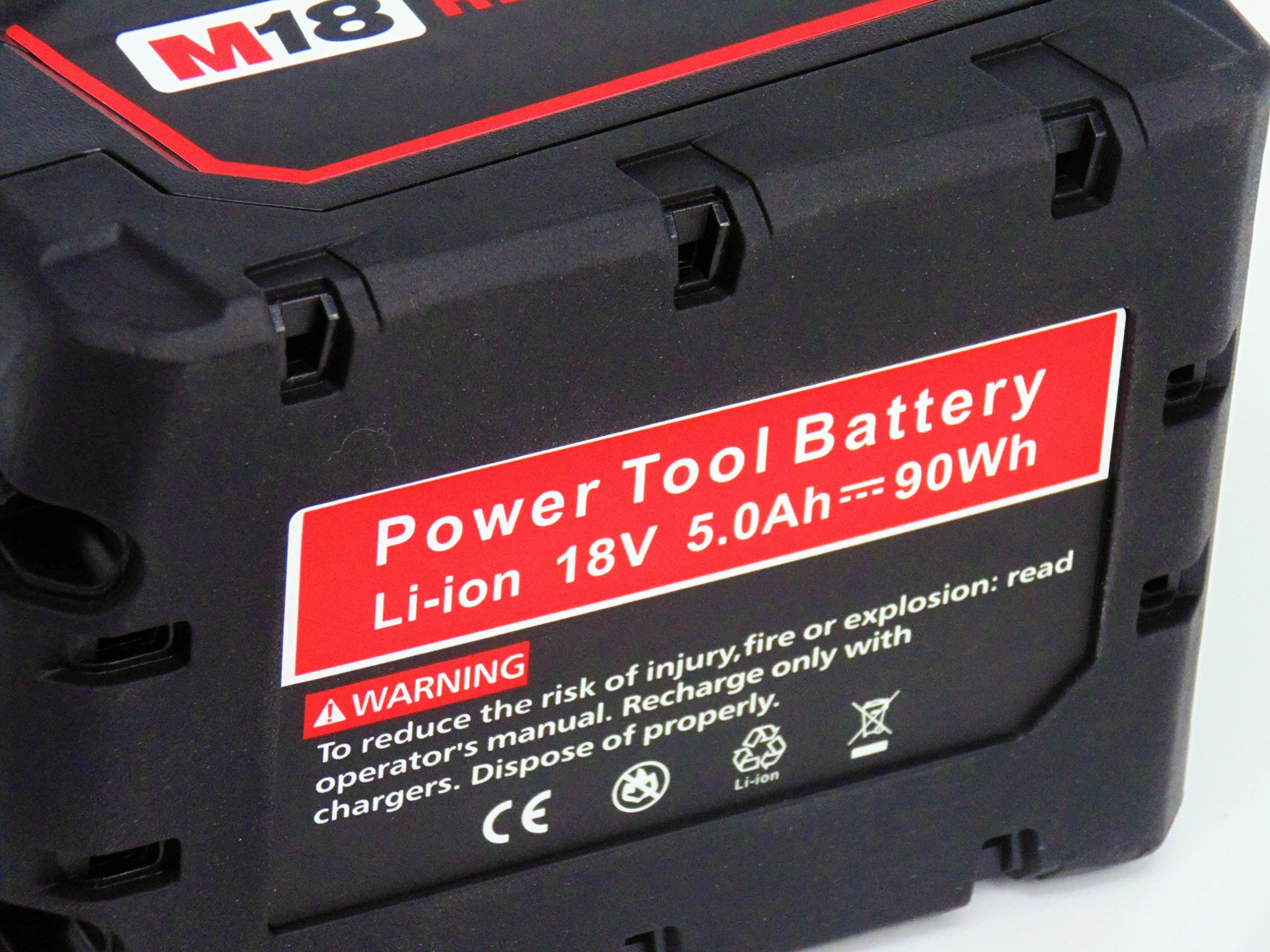 Pack de 2 baterías M18 de 5,0 Ah y cargador rápido para Milwaukee 18 V iones de litio, repuesto para batería Milwaukee M18 48-11-1850, 48-11-1840, 48-11-1860, 48-11-1828, se adapta a herramientas de