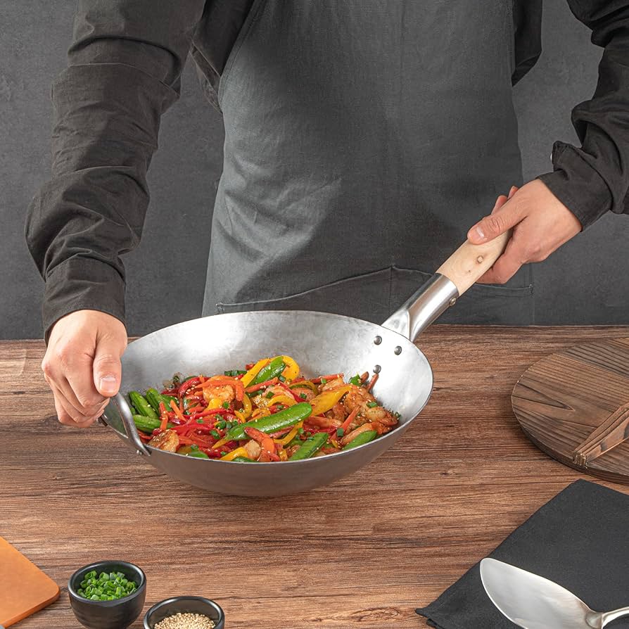 Amazon｜Restaurant Ware-Motomori 12インチ 手打ち 炭素鋼中華鍋 10個