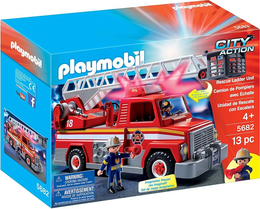 Playmobil City Action Fire Engine with Ladder Unit, Flashing Lights and  Sounds : Amazon.co.uk: Toys & Games