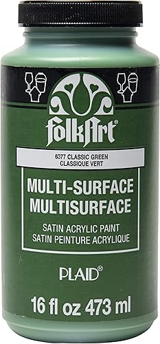 FolkArt Multi-Surface Satin Acrylic Paint in Assorted Colors, 16 oz,