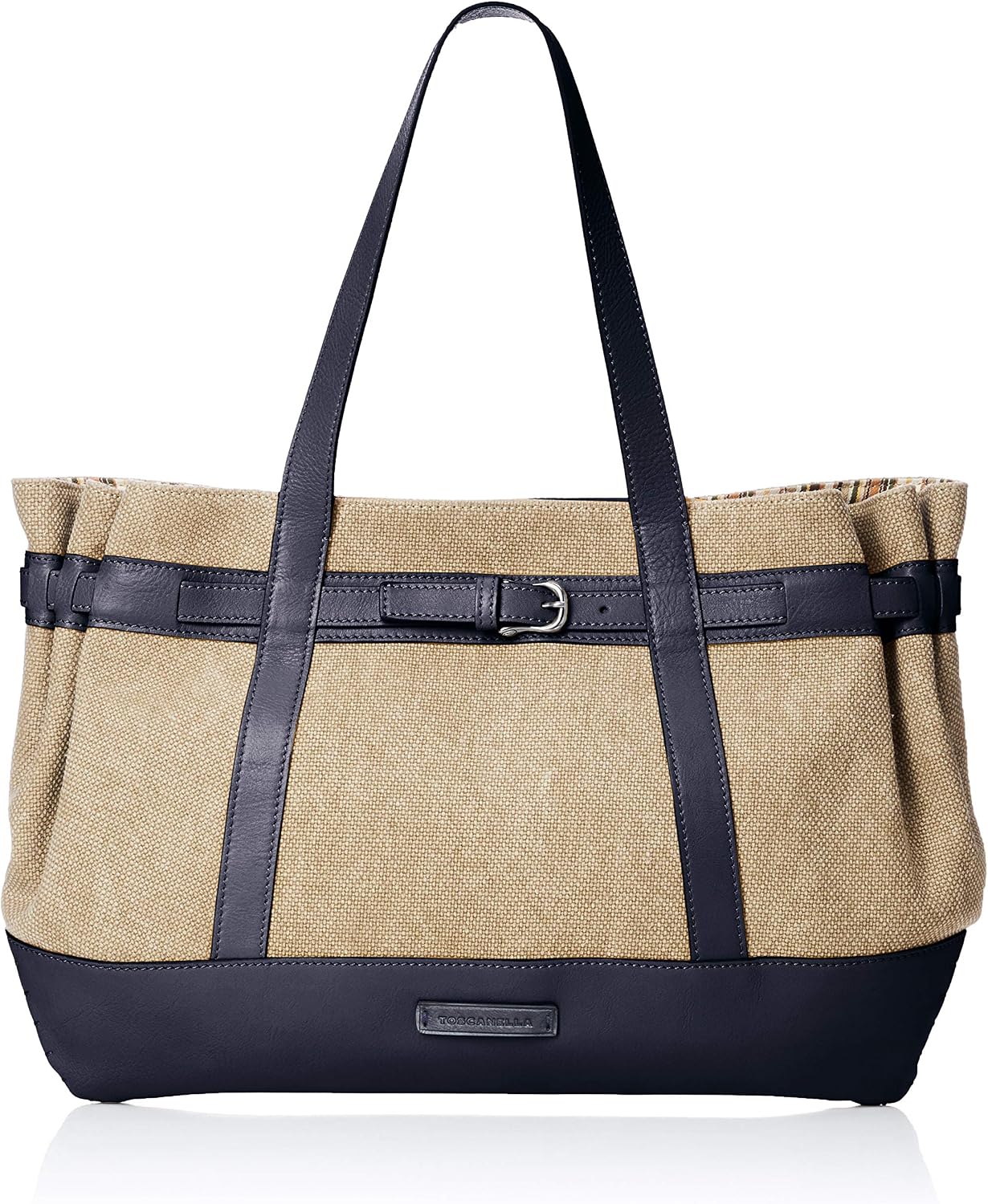 Vessetta Leather & Canvas Shoulder Bag