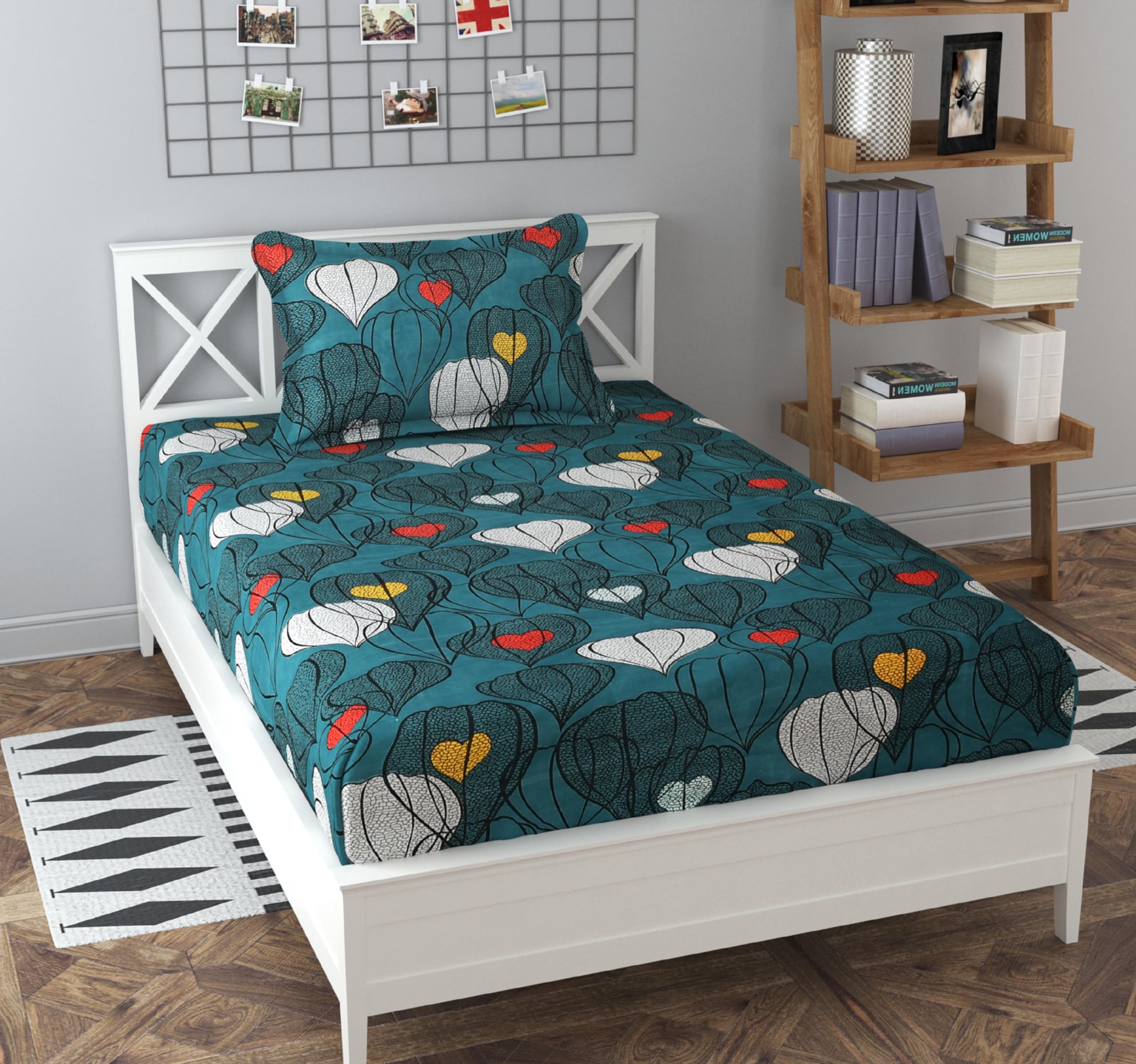 Soniasaa® Prime Collection 136 TC Cotton-Blend Fabric Single Sized(90x60) Inch 1 Bedsheet with 1 Pillow Covers - Single Bedsheet for Single Bed Soft-Touch Skin Friendly (B0CSLCRQ95) Amazon Price History, Amazon Price Tracker