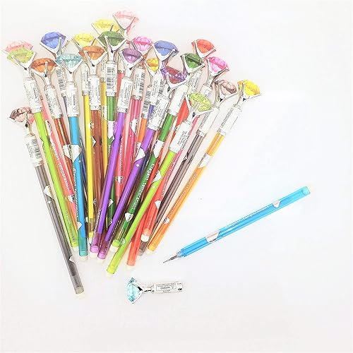 Miniatura 8 de Zugar Land Bolígrafo de gel de tinta multicolor con forma de diamante de 7 pulgadas (paquete de 24) para escribir, dibujar, notas