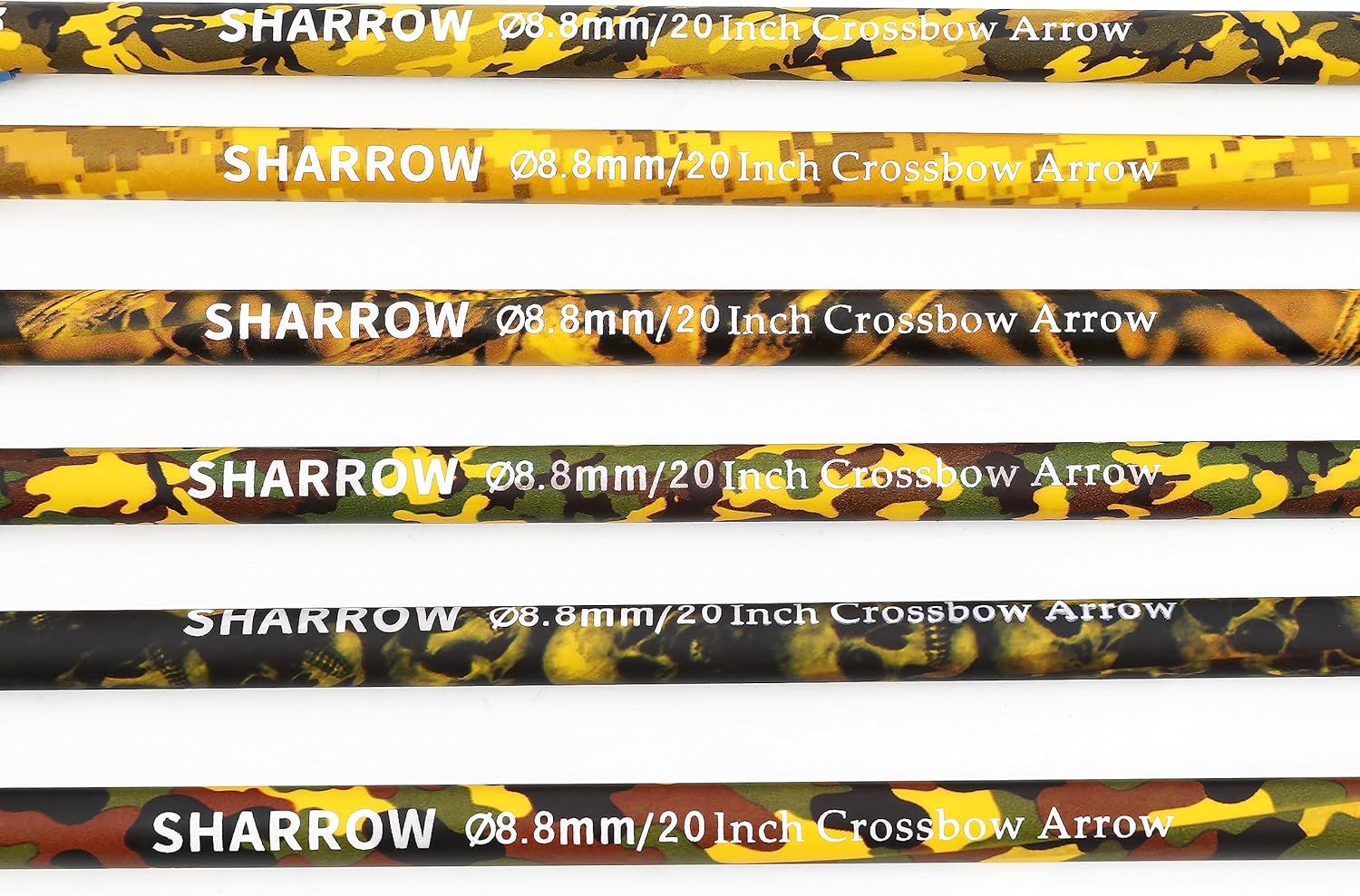 Camo Crossbow Bolts 16 17 18 20 22 inch Carbon Hunting Arrows Crossbow Arrows 6/12Pack (12, Style D, 18 inch)