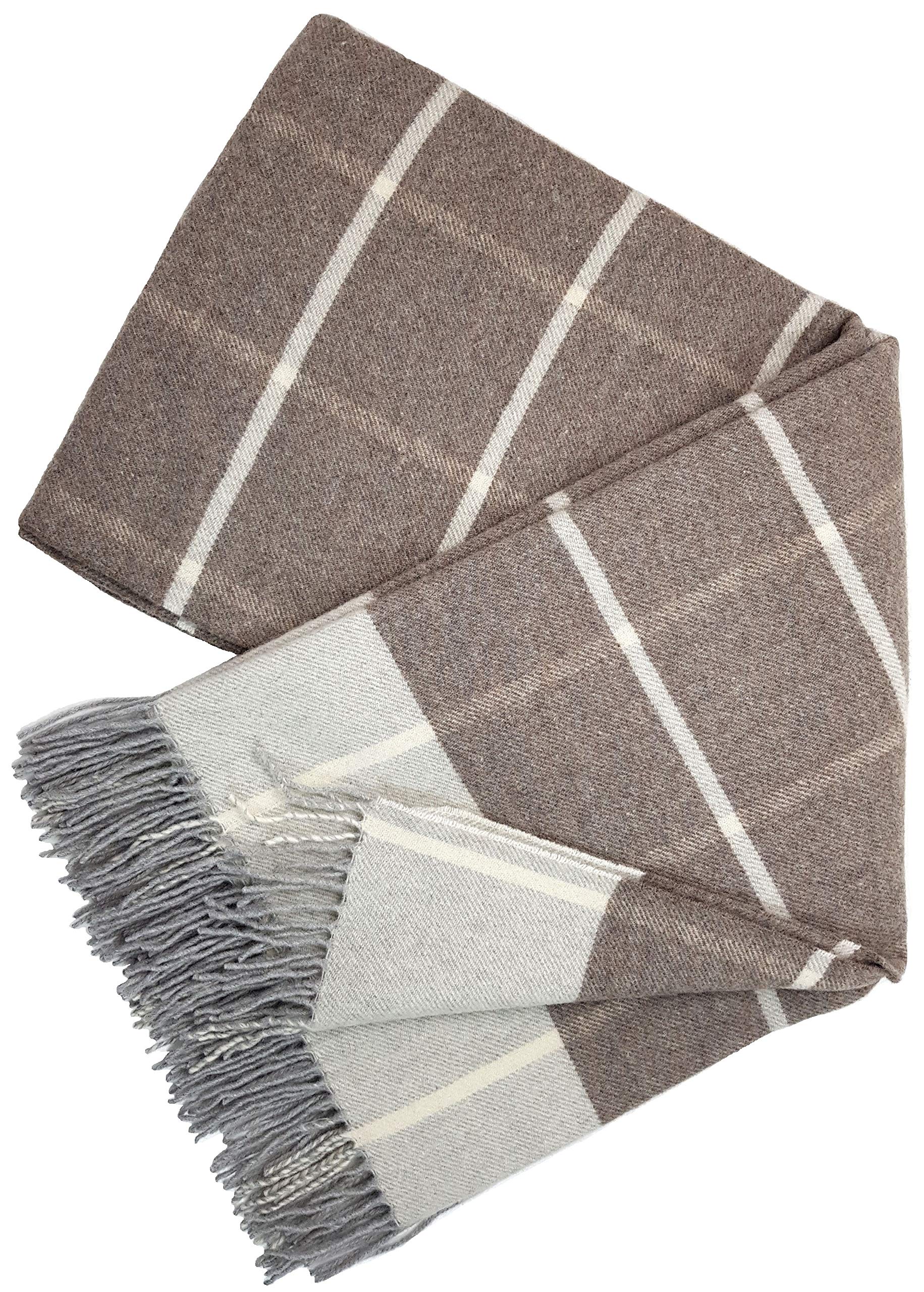 PLAID-Coperta per divano in cotone beige, 125x150 cm