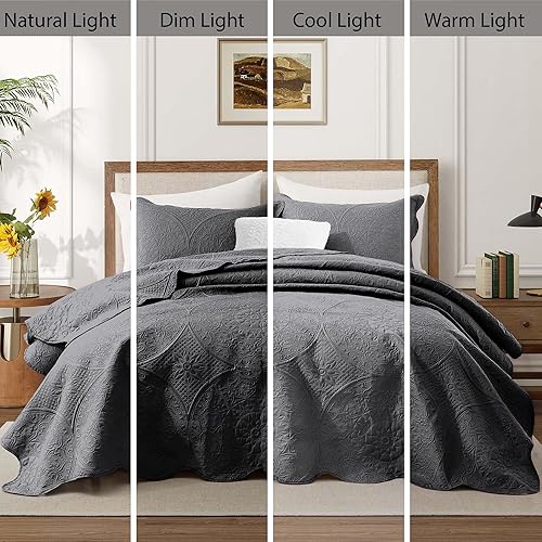 Vista 215 de IR Imperial Rooms - 10 juegos de colcha tamaño individual (68 x 86 pulgadas), para hoteles, habitaciones de huéspedes, colchas ligeras reversibles