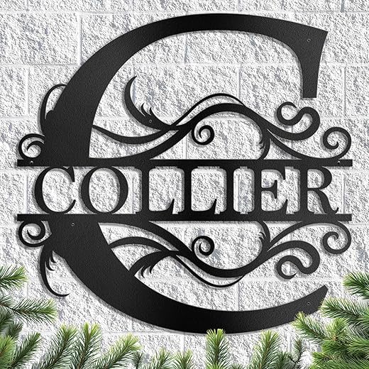 Custom Metal Signs Metal Name Sign Metal Wall Art Split Letter Monogram Wall Decor Metal Wall Art Last Name Sign Family Name Sign Personalized Wedding Gift Fire Pit Sign Outdoor Decor Cabin Sign