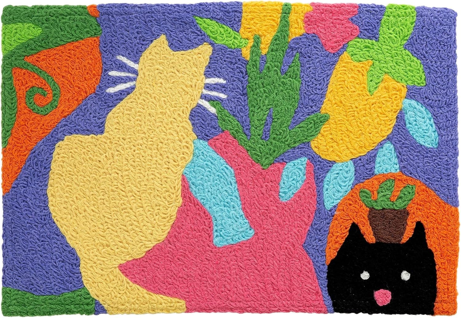 What's That Jellybean Accent Rug with Cats 20"x30" Doormat