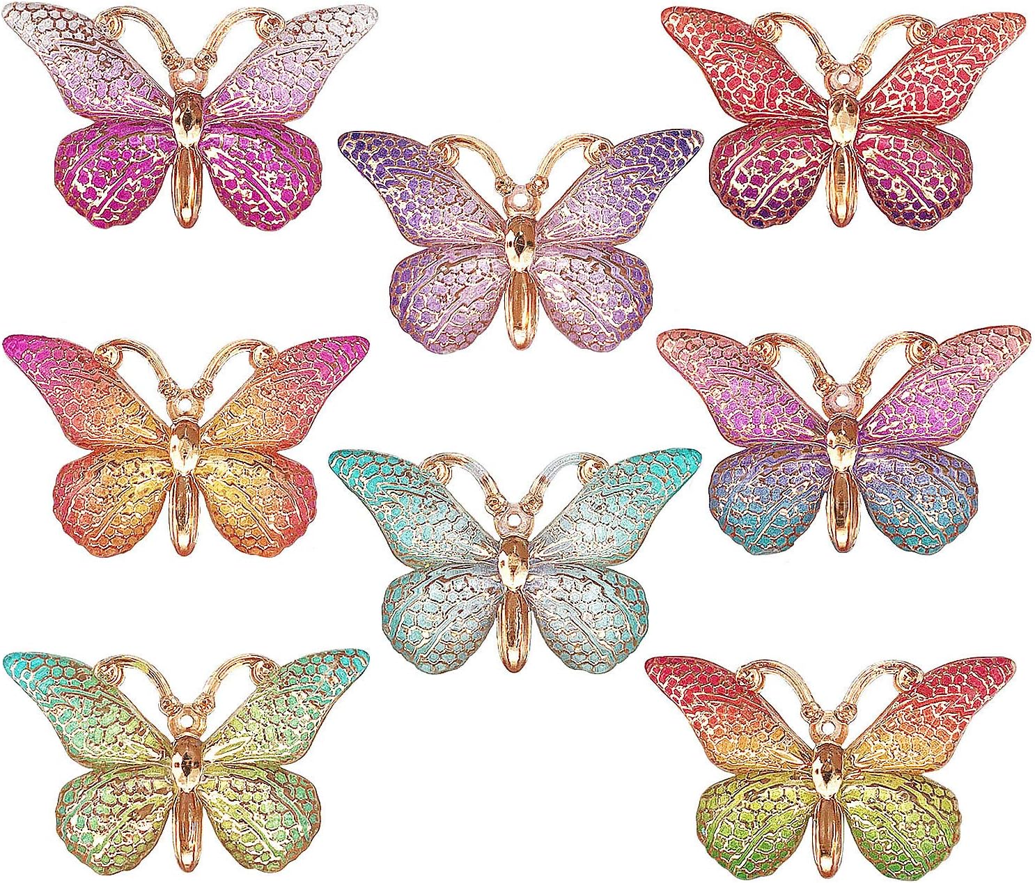 40 Pcs Colorful Butterfly Charms & Pendants Jewelry Kit - Enamel for Earrings, Bracelets, Necklace, DIY Phone Case & Hair Clip Craft