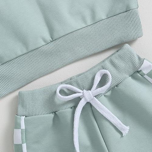 Miniatura 5 de Conjunto de ropa de 2 piezas de sudadera de manga larga con cuello redondo y pantalones de cintura elástica para bebé niño y niña