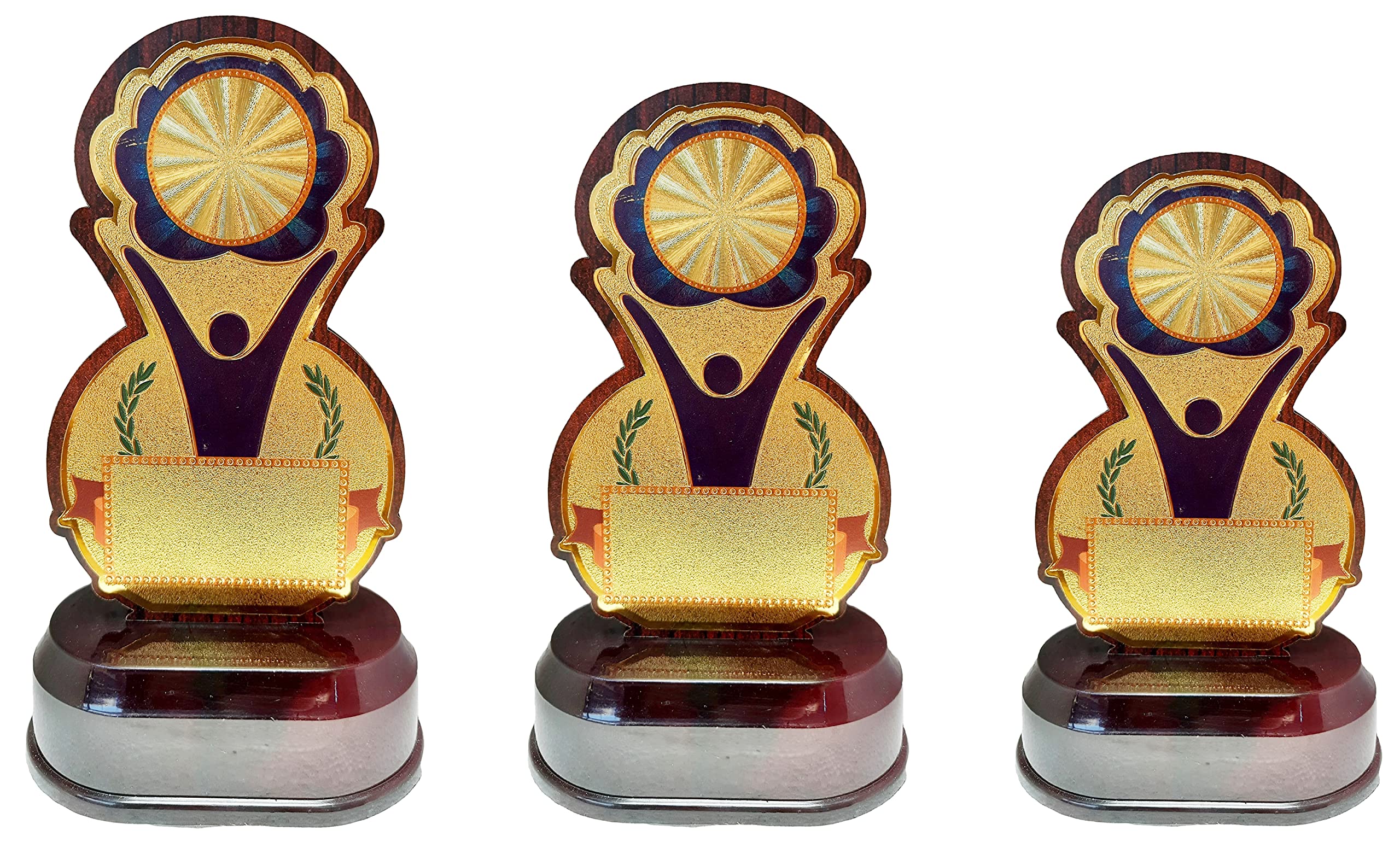 Victory Trophy Wooden Award with Customization || Personalized Gift Wooden Memento Set of 3 (B09B6FR3ZC) Amazon Price History, Amazon Price Tracker
