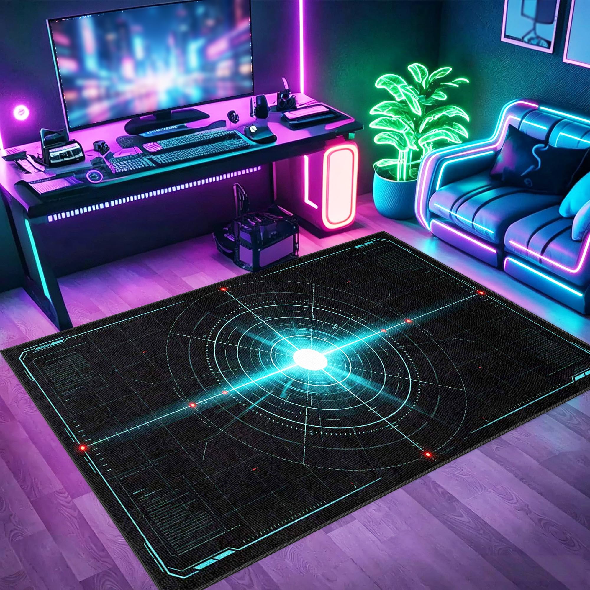 Tapis Gamer de Jeu 3D multicolore 100x140 pour sol de chambre ado