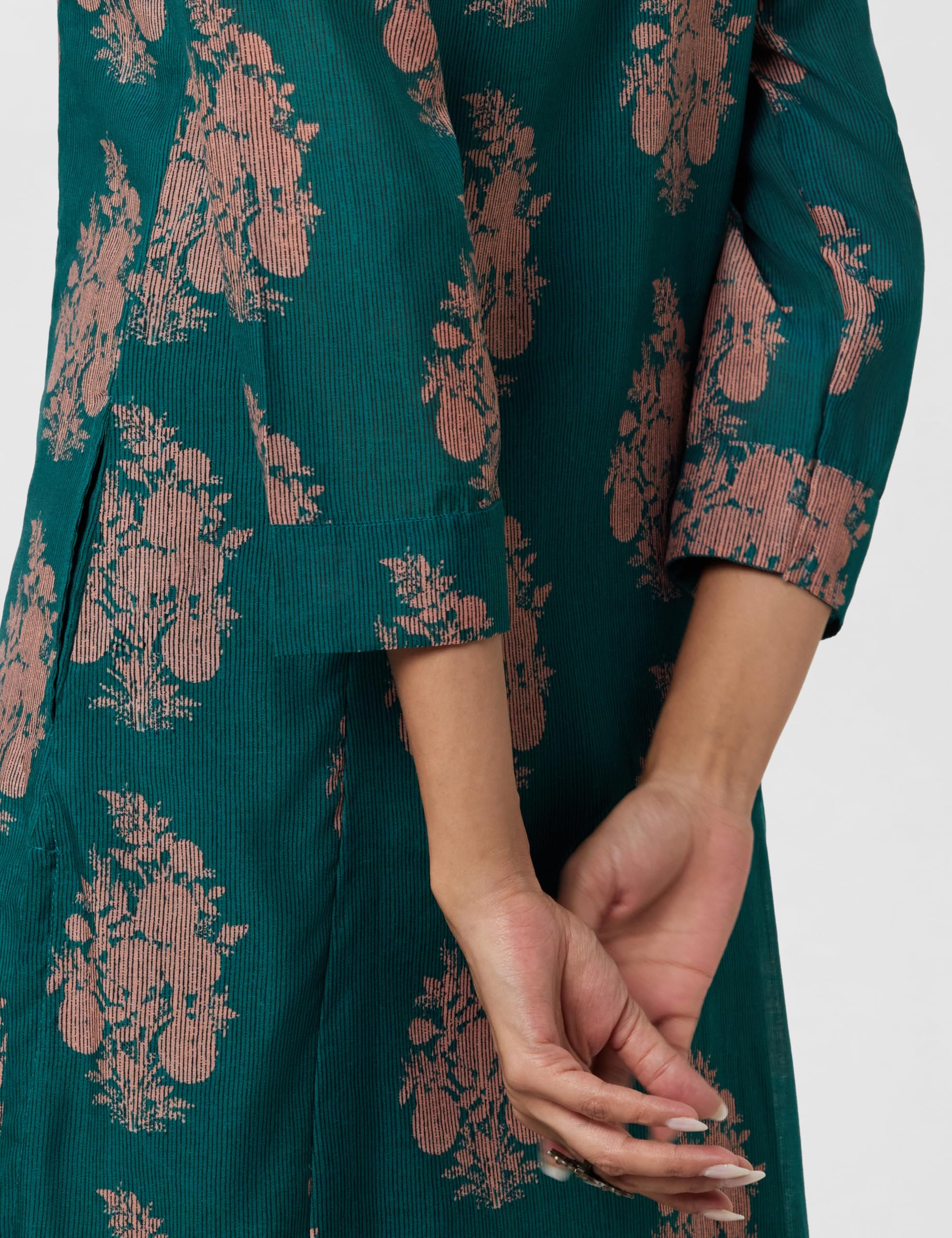 Biba Women Polyester Printed A_Line Salwar Kurta Dupatta(Skdassorted6852E_Green_32) 3