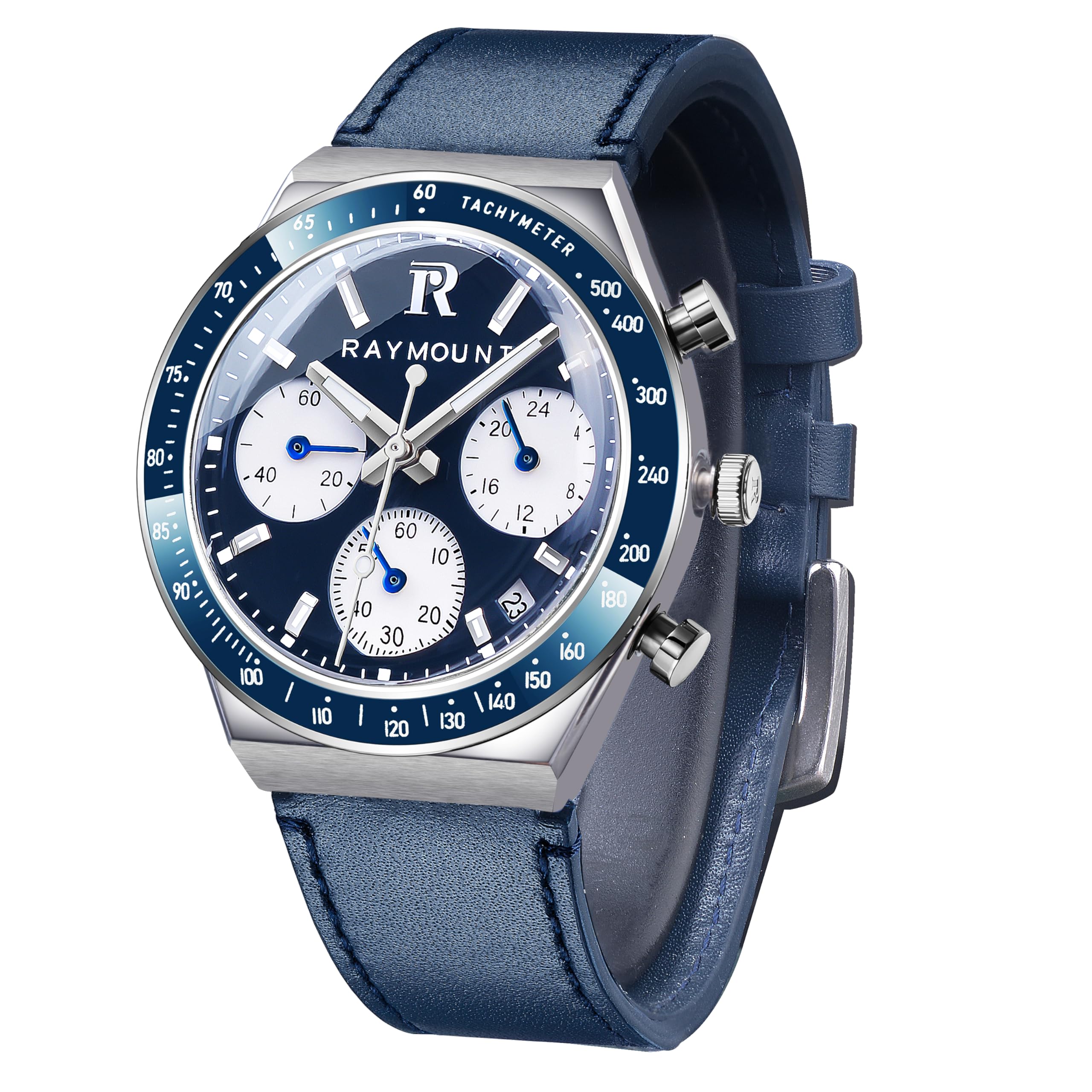 Blue Ocean Sport Mens Watches for Business Dress Analog Quartz Waterproof Wrist Watch for Men Multifunction Chronograph Watch for Men with Auto Date