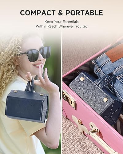 Miniatura 3 de CO-Z 5-Slot Sunglasses Organizer, Folding Glasses Jewelry Storage Case with Mirror, Travel Sunglasses Case for Women & Men