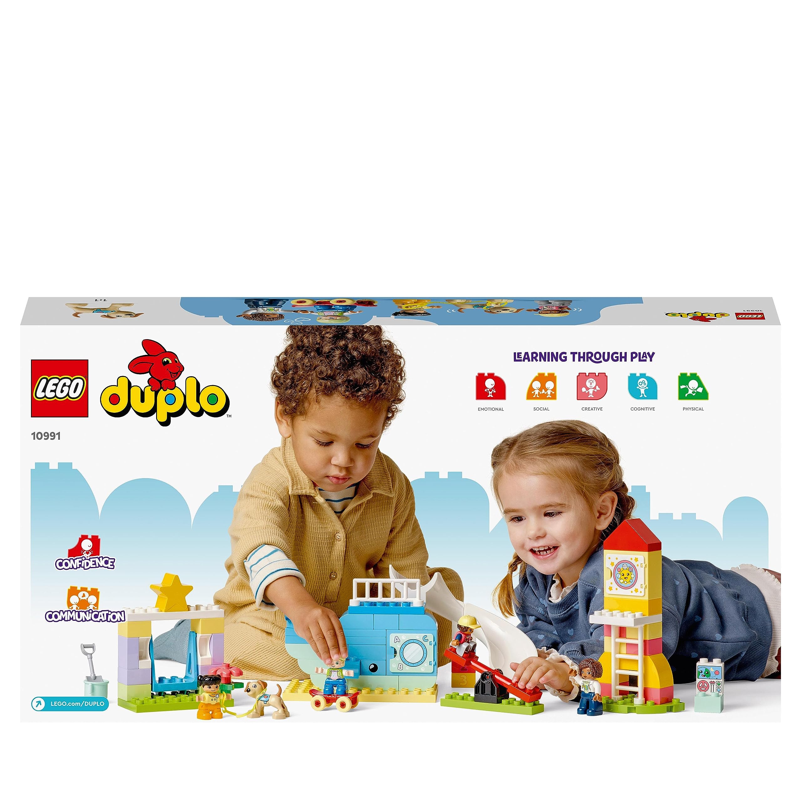 LEGO Duplo Gran Parque de Juegos, Juguete de Construcción para Niños y Niñas de 2 Años o Más con Figuras de Ballena y Cohete, para Aprender Letras, Números y Colores, Regalo Educativo Infantil 10991