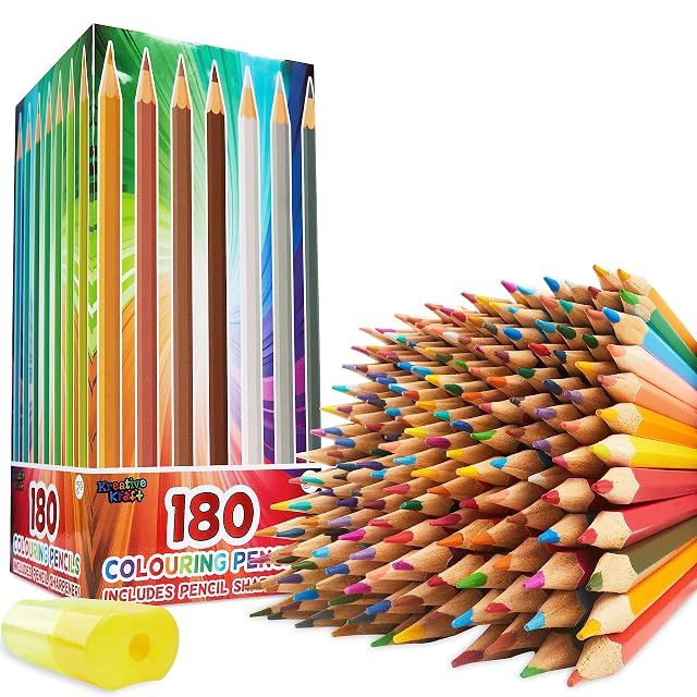 Lápices Colores 180 unidades - Juego de Lápices de Colores para Niños y Adolescentes