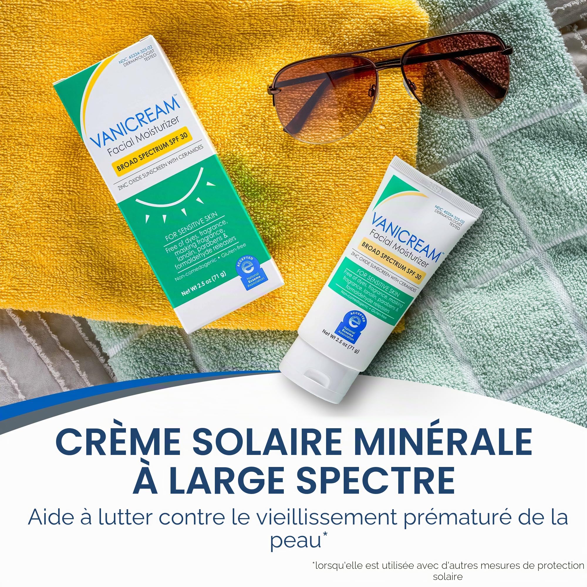 Vanicream Hydratant pour le visage à large spectre SPF 30 ; 7 ml.