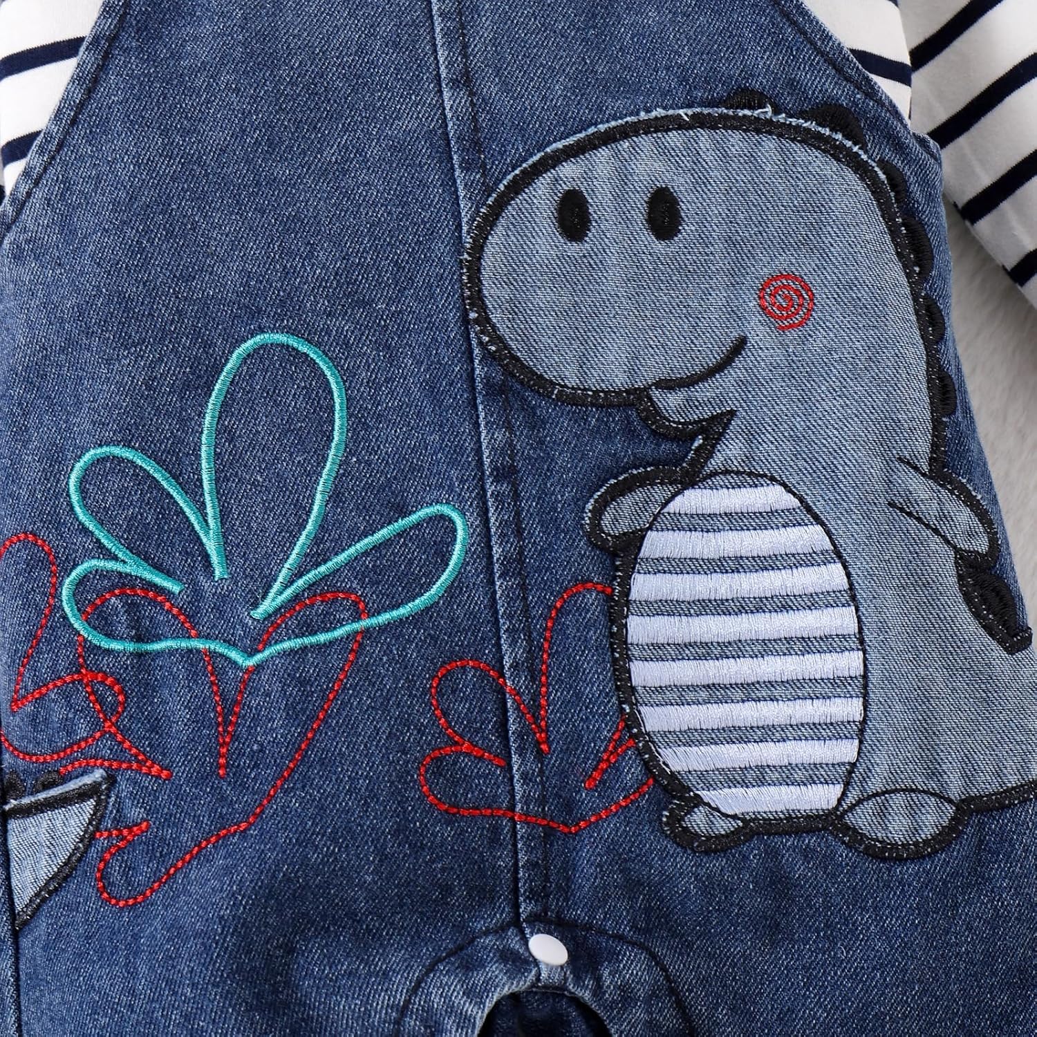 Baby Boy Clothes Newborn Long Sleeve Romper Cartoon Animal Jeans Suspender Overalls Jumpsuit Fall Outfits 0-18 Months - Image 5