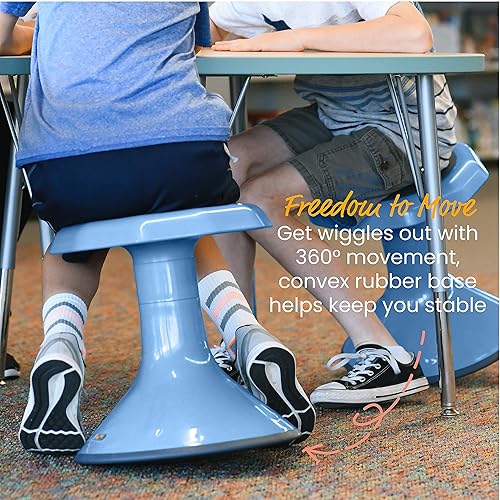 Miniatura 4 de ECR4Kids - Taburete oscilante ACE de compromiso de núcleo activo, altura del asiento de 15 pulgadas, asiento flexible, azul en polvo