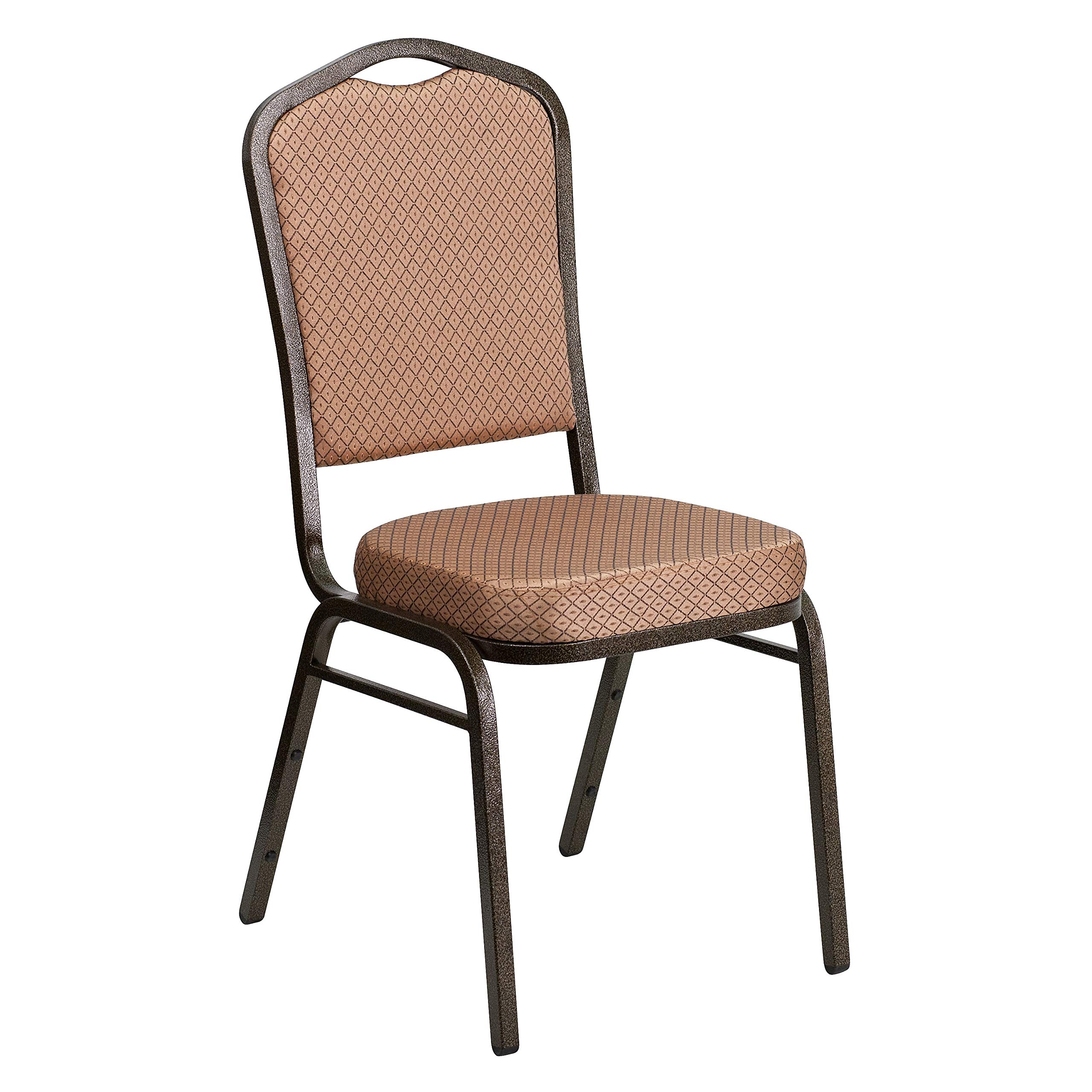 Flash Furniture Gold Diamond Patterned Fabric/Gold Vein Frame / Set of 1 / Contemporary Stacking Chairs